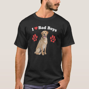 I Liebe Bad Boys Male Golden Labrador Welpe Hund M T-Shirt