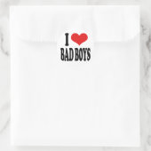 I Liebe Bad Boys Runder Aufkleber (Tasche)