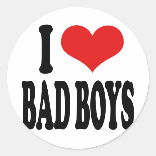 I Liebe Bad Boys Runder Aufkleber (Vorderseite)