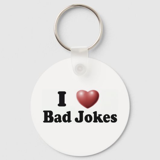 I Liebe Bad Jokes Schlüsselanhänger (Vorderseite)