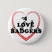 I Liebe Badgers Heart Button (Vorderseite)