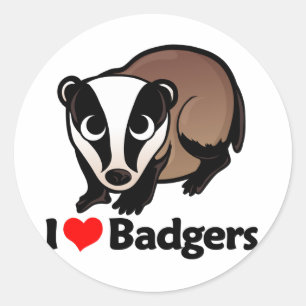 I Liebe Badgers Runder Aufkleber