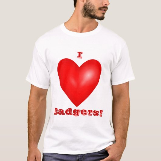 I Liebe Badgers Unisex T-Shirt (Vorderseite)