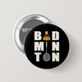 I Liebe Badminton - Badminton Button (Vorne & Hinten)