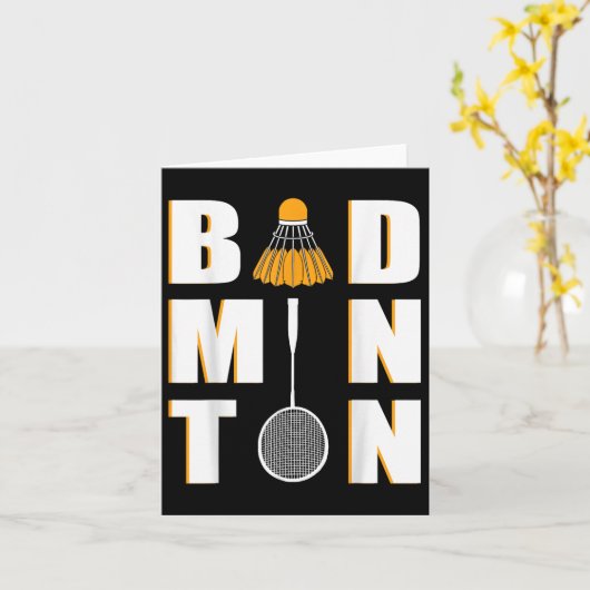 I Liebe Badminton - Badminton Karte (Gelbe Blume)