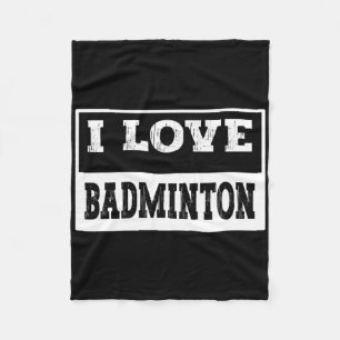 I Liebe Badminton Design für alle Badminton Liebha Fleecedecke