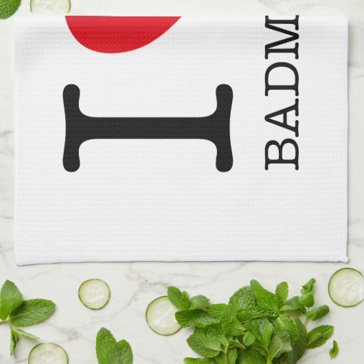 I LIEBE BADMINTON GESCHIRRTUCH (Gefaltet)