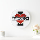 I Liebe-Badminton Große Wanduhr (Zuhause)
