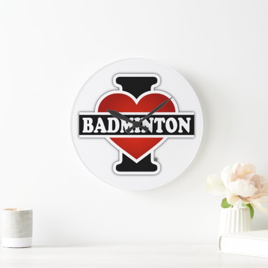 I Liebe-Badminton Große Wanduhr (Zuhause)