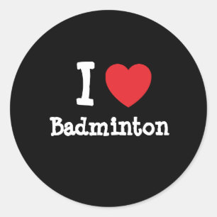 I Liebe Badminton Herz Zoll personalisiert Runder Aufkleber