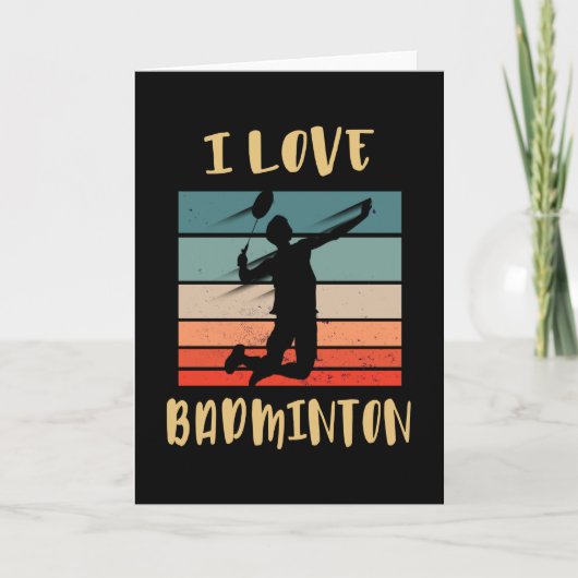 I Liebe Badminton Jump Smash Karte (Vorderseite)