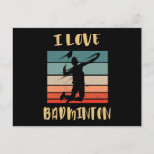 I Liebe Badminton Jump Smash Postcard Postkarte (Vorderseite)