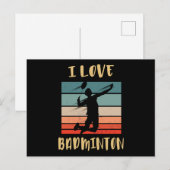I Liebe Badminton Jump Smash Postkarte (Vorne/Hinten)