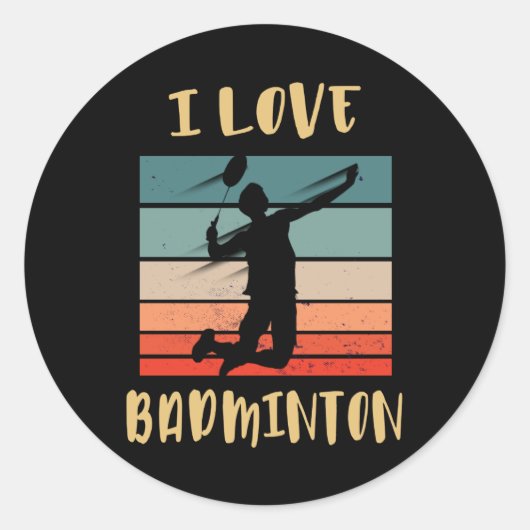 I Liebe Badminton Jump Smash Runder Aufkleber (Vorderseite)