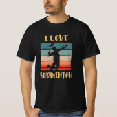 I Liebe Badminton Jump Smash T-Shirt (Vorderseite)