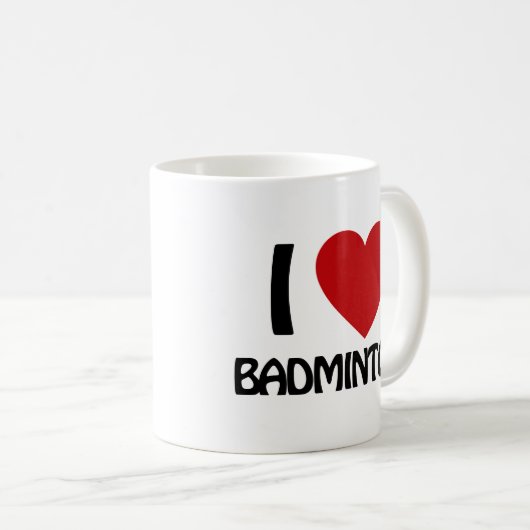 I Liebe Badminton Kaffeetasse (VorderseiteRechts)