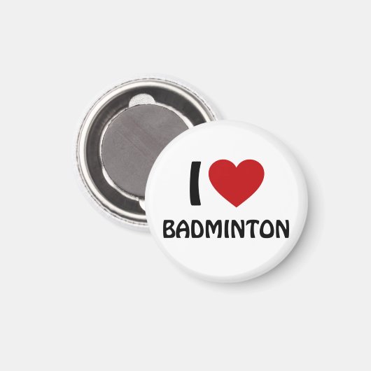 I Liebe Badminton Magnet (Vorderseite/Rückseite)