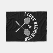 I Liebe Badminton Player Geschenk Retro Style Fleecedecke (Vorderseite (Horizontal))
