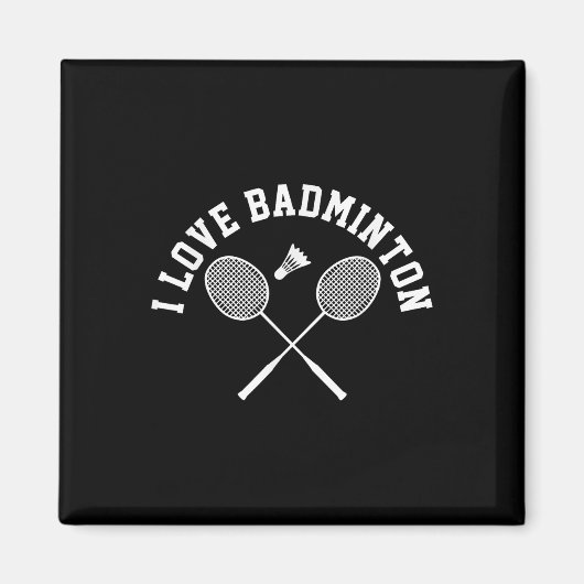 I Liebe Badminton Player Geschenk Retro Style Magnet (Vorne)