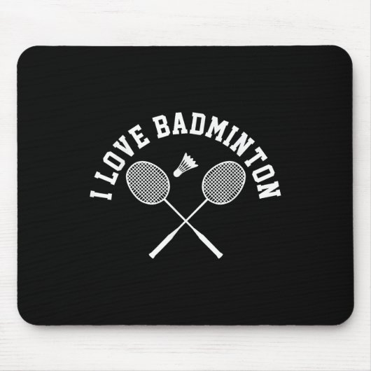 I Liebe Badminton Player Geschenk Retro Style Mousepad (Vorne)