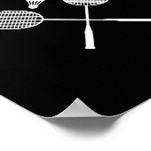 I Liebe Badminton Player Geschenk Retro Style Poster (Ecke)
