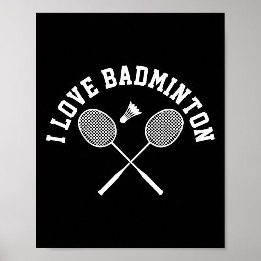 I Liebe Badminton Player Geschenk Retro Style Poster (Vorne)