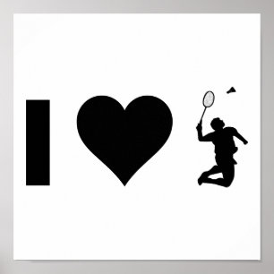 I Liebe Badminton Poster