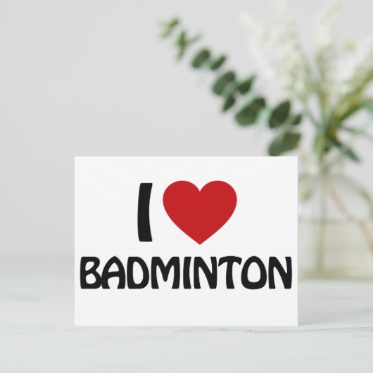 I Liebe Badminton Postkarte (Stehend Vorderseite)