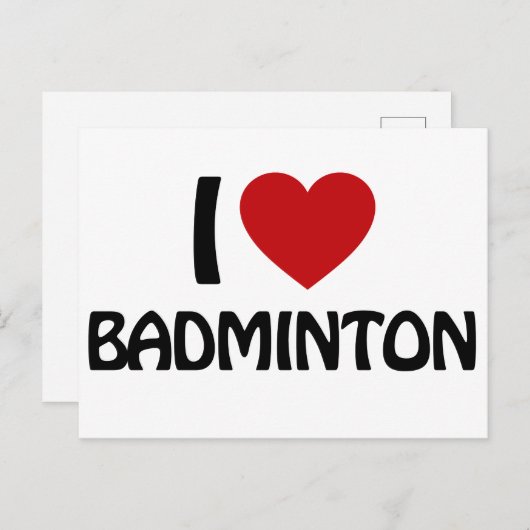 I Liebe Badminton Postkarte (Vorne/Hinten)