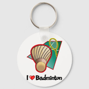I Liebe-Badminton Schlüsselanhänger
