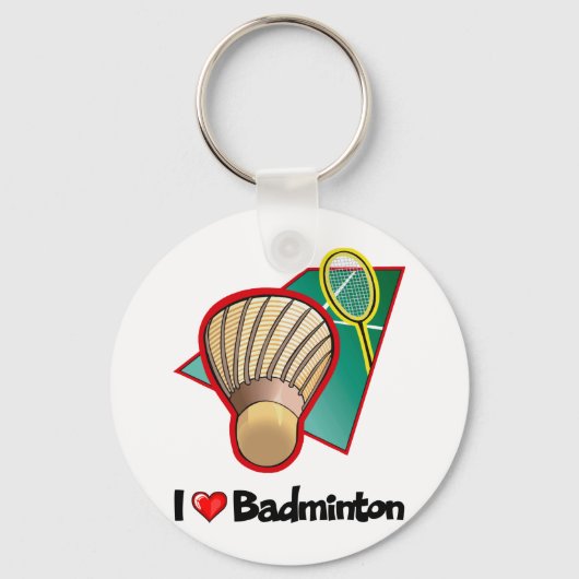 I Liebe Badminton Schlüsselanhänger (Vorderseite)