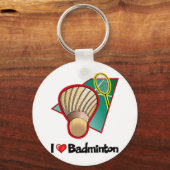 I Liebe Badminton Schlüsselanhänger (Vorderseite)