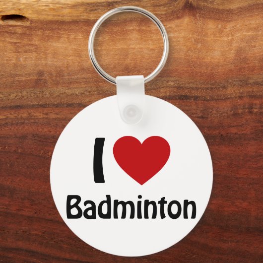 I Liebe Badminton Schlüsselanhänger (Vorderseite)