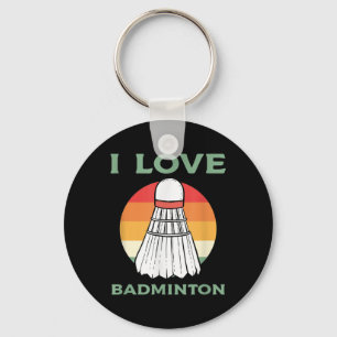 I Liebe Badminton Sport Vintag Retro Sunset Clothi Schlüsselanhänger