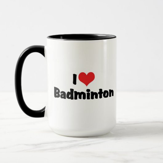 I Liebe Badminton Tasse (Links)