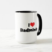 I Liebe Badminton Tasse (VorderseiteRechts)