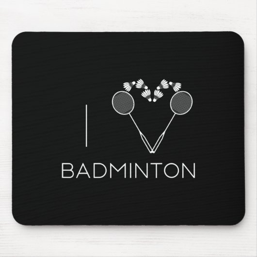 I Liebe Badminton Team Player Coach Mousepad (Vorne)