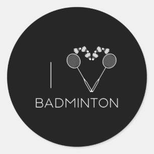 I Liebe Badminton Team Player Coach Runder Aufkleber
