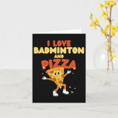 I Liebe Badminton und Pizza Racket Shuttle Sports Karte (Gelbe Blume)