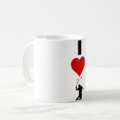 I Liebe-Badminton (vertikal) Kaffeetasse (Vorderseite Links)