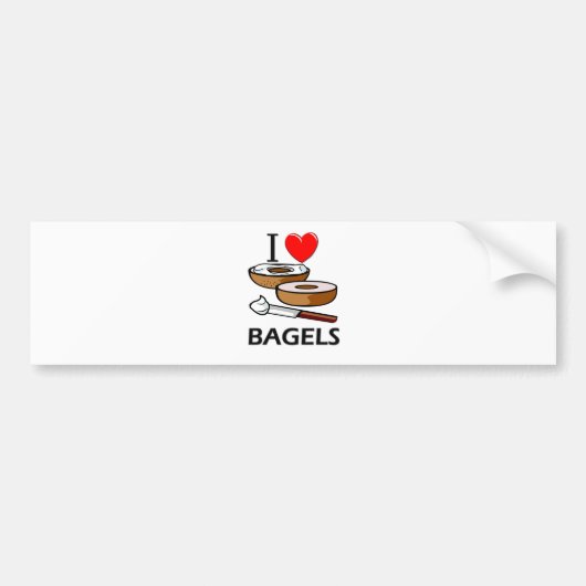 I Liebe-Bagel Autoaufkleber (Vorne)