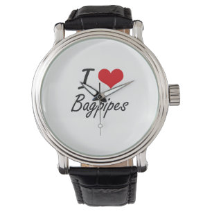I Liebe Bagpipe Artistic Design Armbanduhr