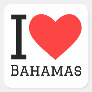I Liebe Bahamas Quadratischer Aufkleber