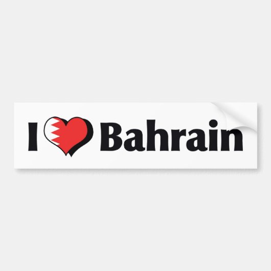 I Liebe Bahrain Flag Autoaufkleber (Vorne)