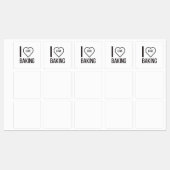 I LIEBE BAKING ETIKETTEN (Blatt)