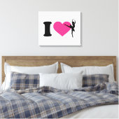 I Liebe Ballerina Leinwanddruck (Insitu (Schlafzimmer))