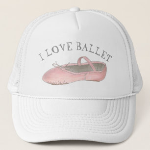 I Liebe Ballerina Pink Slipper Tanzlehrerin Truckerkappe