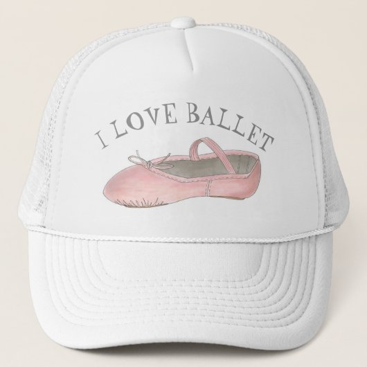 I Liebe Ballerina Pink Slipper Tanzlehrerin Truckerkappe (Vorderseite)