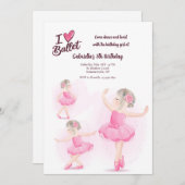 I Liebe Ballet Einladung (Vorne/Hinten)
