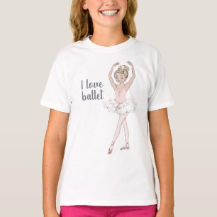 I Liebe Ballet Hübsch Gold Glitzer Ballerina Tänze T-Shirt
